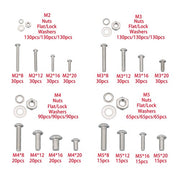 DURAFORCE 1625× M2 M3 M4 M5 Metric Screw Assortment, 304 Stainless Steel Bolts & Nuts