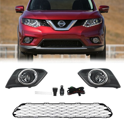 DURAFORCE Bumper Lower Grille LH+RH Fog Light SET for 2014-2016 for Nissan Rogue