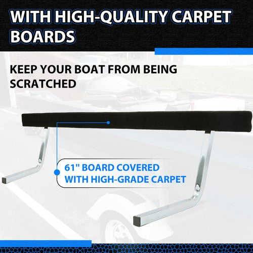 DURAFORCE 2PCS Adjustable Boat Trailer Bunk Board Guide-on 61" Feet Rail Sailboat Trailer
