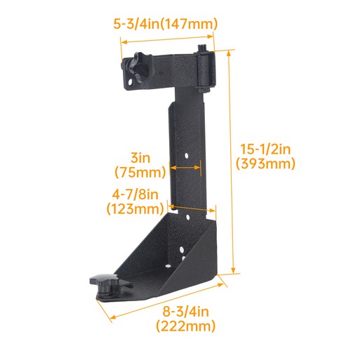 DURAFORCE Rear Door High Hi-Lift Jack Mount Bracket Carrier For 2007-2018 Jeep Wrangler JK