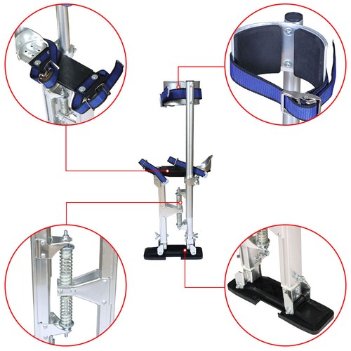 DURAFORCE Aluminum Stilt Silver Drywall Painting Stilts For Painter Taping Tool 15" - 23"