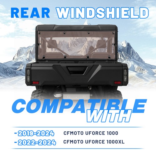 Smoke Rear Windshield Back Window for CFMOTO UFORCE 1000 2019-26 1000XL 2022-26