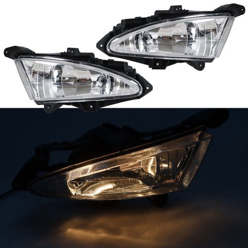 DURAFORCE L+R Bumper Clear Fog Light Assembly For 07-10 Hyundai Elantra Sedan 4-Door 2.0L