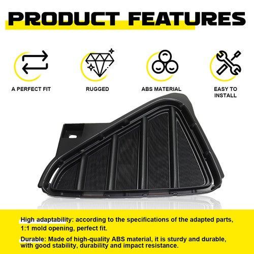 DURAFORCE Pair Front Bumper Fog Light Trim Bezel Cover Fit For 2016 2017 2018 Toyota RAV4