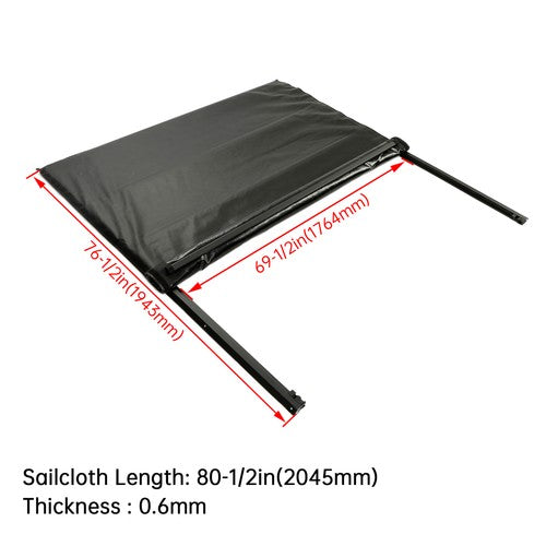 Tonneau Cover 6.5FT Bed Roll Up for GMC Sierra Chevy Silverado 1500 1988-2007