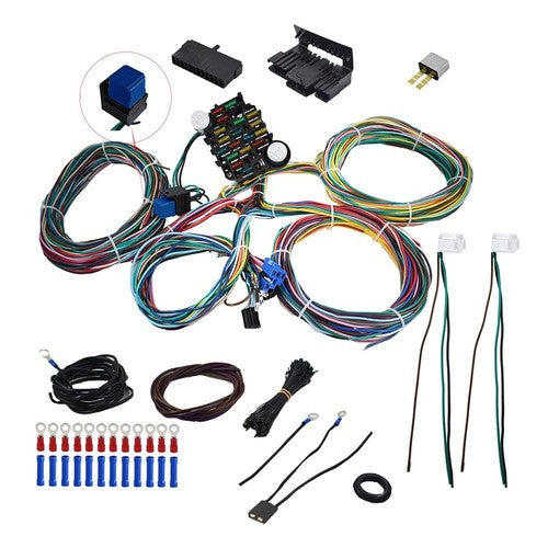 DURAFORCE For Chevy Ford Hotrods 21 Circuit Wiring Harness Universal X-long Wires 12V