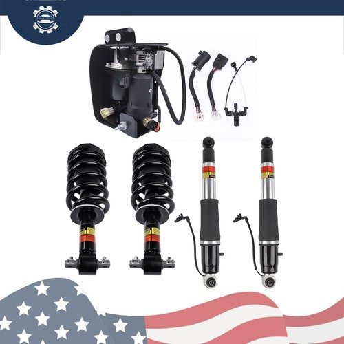 DURAFORCE Front Rear Shock Absorber Strut Assys + Compressor For Cadillac Escalade 2015-20