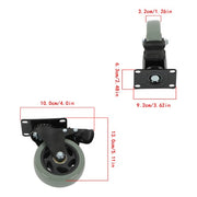 DURAFORCE 4 Pack Grey 4 Inch Swivel Caster Wheels Heavy Duty With brake