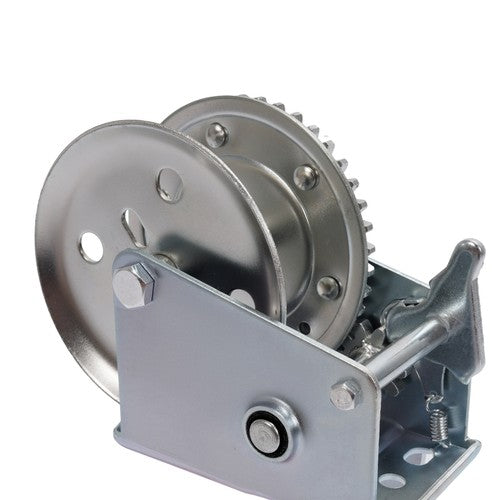 DURAFORCE 1400LB Steel Horizontal Pulling Hand Winch w/Ratchet Galvanized For Boat Trailer