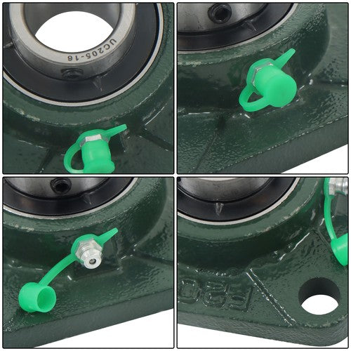 DURAFORCE 6Pcs UCF205-16 Pillow Block Flange Bearing 1" Bore Solid Base Self Aligning