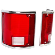 DURAFORCE Tail Lights Lamps w/Chrome Left & Right For 73-91 Chevrolet C10 K10 GMC Sierra