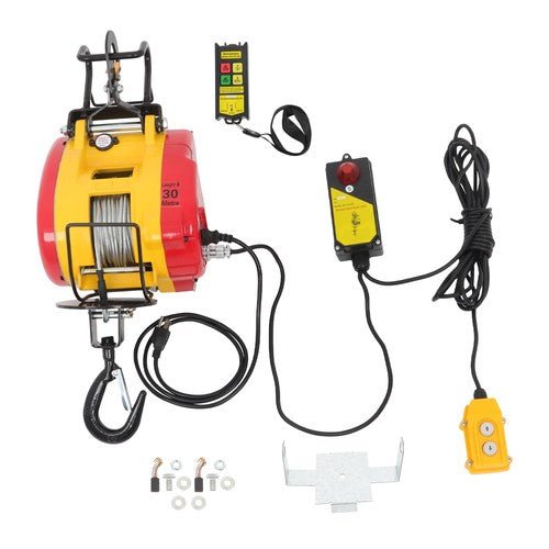DURAFORCE 1100lbs 500kg 2in1 Portable Electric Hoist Winch Wire & Wireless Remote Control