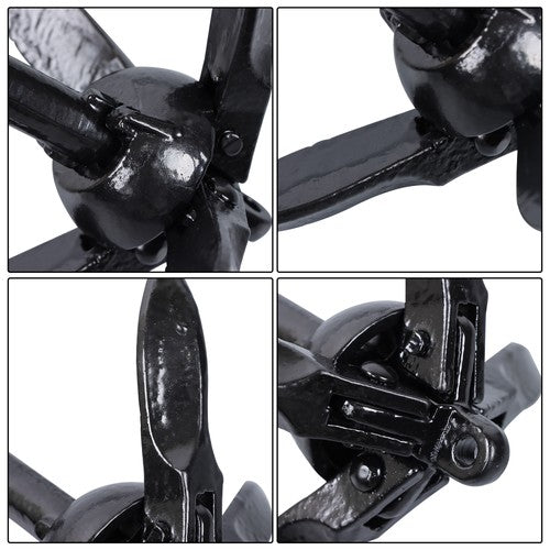 DURAFORCE 2-Pack Folding Anchor Set 0.7kg Black For Grapnel Boat Marine Kayak