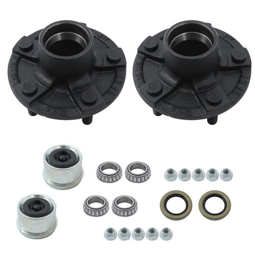 DURAFORCE Black 2 Trailer Idler Hub Kits 5 on 4.5" For 2000 lbs Axle 1-1/16" bearings
