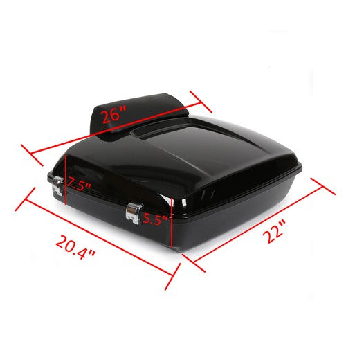 DURAFORCE Razor Trunk Pack Backrest Mount Rack For Harley Touring Road King 1997-2008