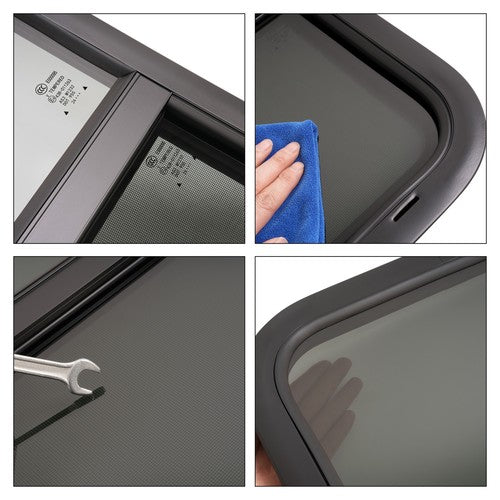 DURAFORCE Universal 18" W x 24" H Vertical Slider RV Window W/Screen For RV Camper Trailer