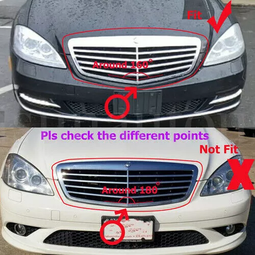 DURAFORCE Front Chrome Grill for Mercedes Benz S-Class 2010-13 W221 S550 S600 S63 AMG