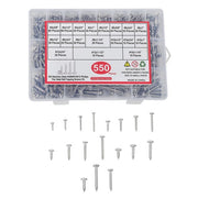 DURAFORCE 550Pack 304 Stainless steel wood screws kits countersunk #4 #6 #8 #10 #12 W/Box