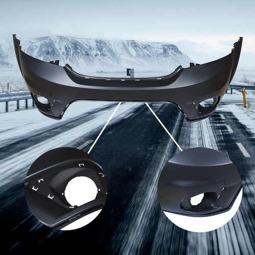 DURAFORCE Front Bumper Cover Fit For 2011-2018 Dodge Journey with Fog Lamp Holes Black