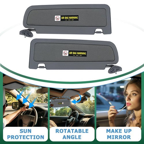 DURAFORCE Atlas Gray Sun Visor Dark Gray Pair For 2006-2011 Honda Civic Left & Right