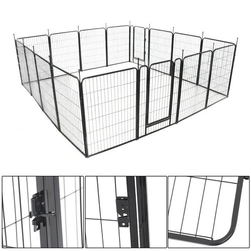DURAFORCE 16 Panels 40 x 27 inch Dog Playpen Crate Fence Pet PlayPen Exercise Cage