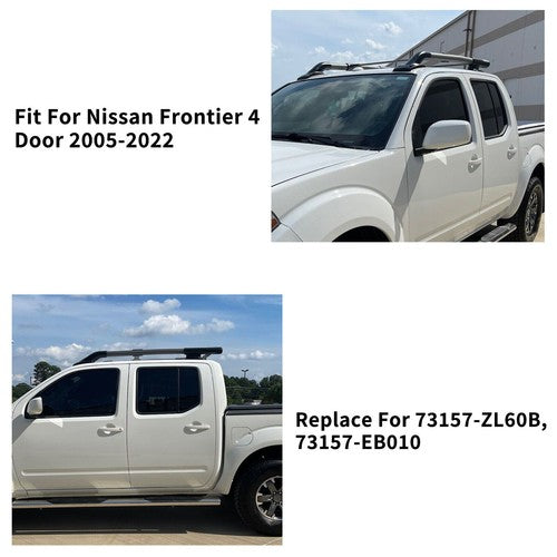Top Roof Rack Rail Luggage Carrier Cargo Aluminum for Nissan Frontier 2005-2022