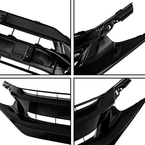 For 2019-2021 Honda Civic 3Pcs Front Upper Grille&Headlight Eyelid Molding Trim