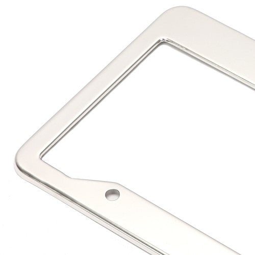 Chrome Stainless Steel Metal License Plate Frame Tag Cover With Screw Caps 2 Pack