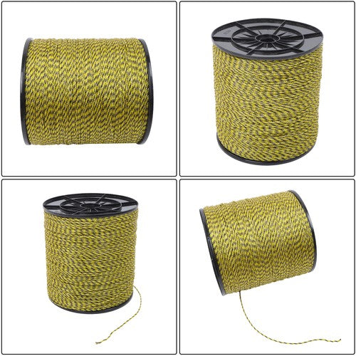 DURAFORCE Yellow and Black 5200Ft 1585m 6 Stainless Steel Strands Fence Wire 140 Pounds