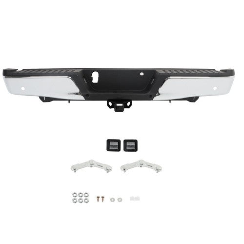 DURAFORCE For Ford F150 2015-2019 w/ Heavy Duty Tow & Sensor Hole Chrome Rear Bumper