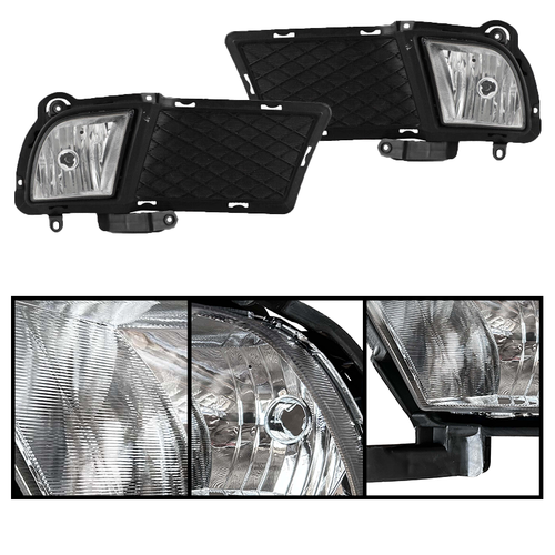 DURAFORCE Front Bumper Fog Lights & Covers Set for 2010-2012 for KIA Forte Sedan