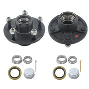 DURAFORCE New 2 Sets Trailer Hub Kits For 3,500 lb axles 5 X 5"Bolt Circle Hub Compatible