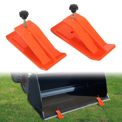 DURAFORCE Tractor Bucket Protector Ski Edge Tamer Protector Snow Leaf Removal Orange Steel