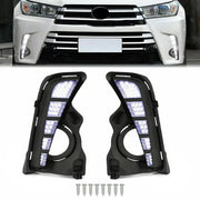 DURAFORCE For Toyota Highlander 2017-2019 LED DRL Daytime Running Lights Driving Fog Lamps