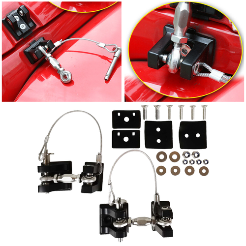 DURAFORCE Hood Latches Hood Lock 2pcs Aluminum Catch Locking Kits for Jeep Wrangler JK JL