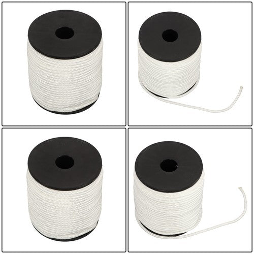 DURAFORCE 1/4 Inch 250ft White Nylon Solid Braid Rope Abrasion Resistance High UV