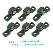 DURAFORCE 6PCS UCP201-8 Pillow Block Bearing 1/2" Bore 2 Bolt Cast Iron Base Self-Aligning