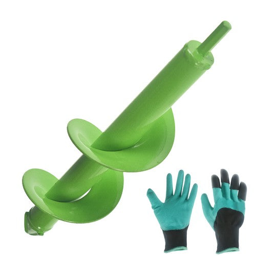 DURAFORCE DIY Garden Auger Lime- 3"x12" Drill Bit Hole Digger With Thickened Spirals Green