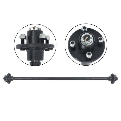DURAFORCE (with U-Bolt Kit) Trailer Axle 4 lug-4" Idler 58" Hub Face Fit For 2000lbs