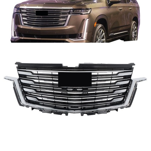 DURAFORCE Plastic Front Upper Bumper Grille Chrome Fit For Cadillac Escalade 2021-2023
