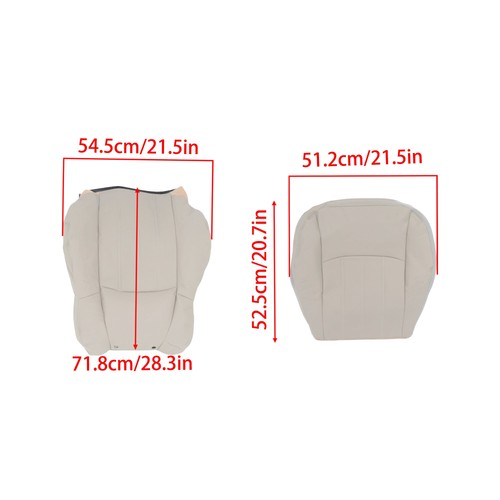 DURAFORCE For Chrysler 300C 2005-2010 4PCS Both Side Bottom&Top Seat Cover Lt Gray Leather