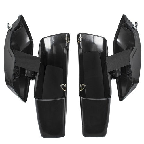DURAFORCE Vivid Black Hard Saddlebags Saddle Bags For Harley Street Road King Glide 94-13