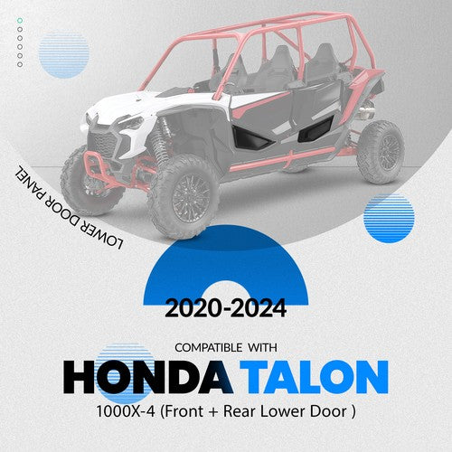 Black Plastic Front Plus Rear Lower Door Panel For Honda Talon 1000x 4 2020-2024
