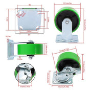 DURAFORCE 4 sets of 5' heavy-duty casters 2 side brakes and 2 straight wheels 4000lbs