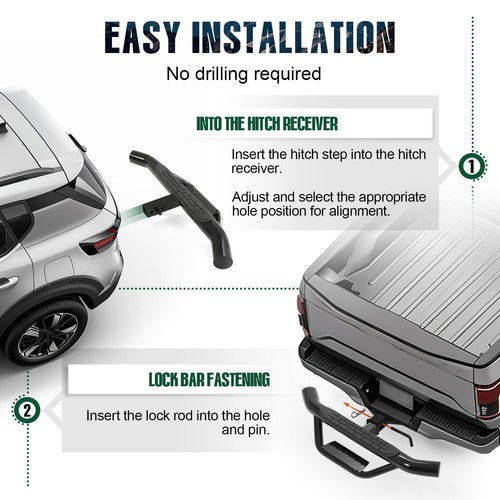 DURAFORCE 37" x 4" Universal Trailer Tow Hitch Step Rear Bumper Guard Truck 2" Receiver