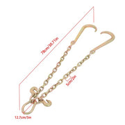 DURAFORCE 3/8in*2ft G80 Chain Double Limb Hook Chain Working Load 7100lbs 15IN J Hooks