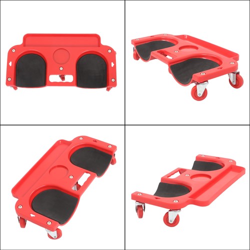 DURAFORCE Universal Rolling Knee Creeper/Pads with Tool Tray Holder + 5 Swivel Castors Red