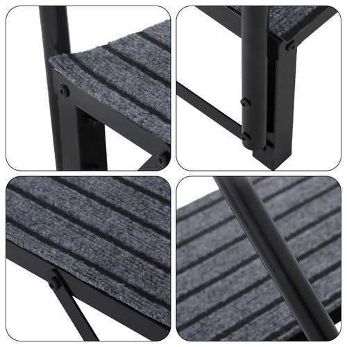 DURAFORCE 660lbs 2 Step RV Stairs Load Capacity Step Ladder Outdoor RV Steps (w/ Handrail)