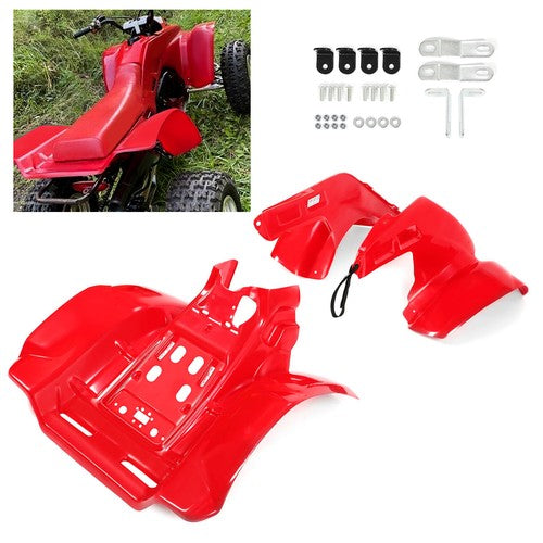 DURAFORCE Red Front Rear Fender Set for Honda TRX 250R TRX250R 1986 1989 Plastics Kit