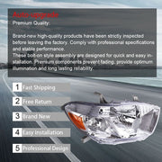 DURAFORCE Halogen Headlight For Toyota Highlander 2008-2010 Driver/LH & Passenger/RH Side